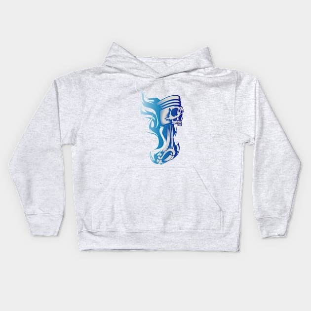 Piston in Blue Fire Kids Hoodie by viSionDesign